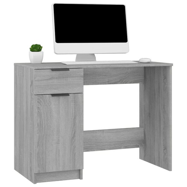 vidaXL Bureau Sonoma gris 100x50x75 cm Bois d'ingénierie