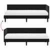 vidaXL Cadre de lit d'angle avec matelas 2 pcs Noir Velours