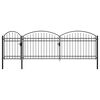 vidaXL Portail de jardin Assen avec arc en acier noir 1,25&nbsp;m x 5&nbsp;m
