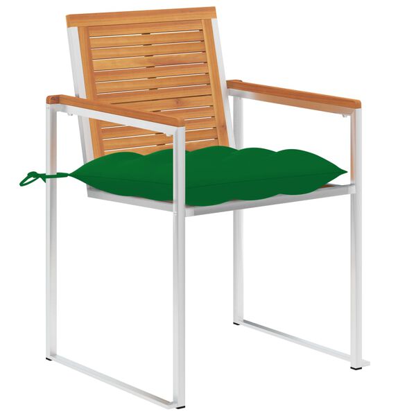 vidaXL Chaises de jardin avec coussins lot de 2 Acacia solide et acier