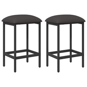 vidaXL Tabouret de bar 2 pc Gris fonc&eacute; 40 x 32 x 74 cm