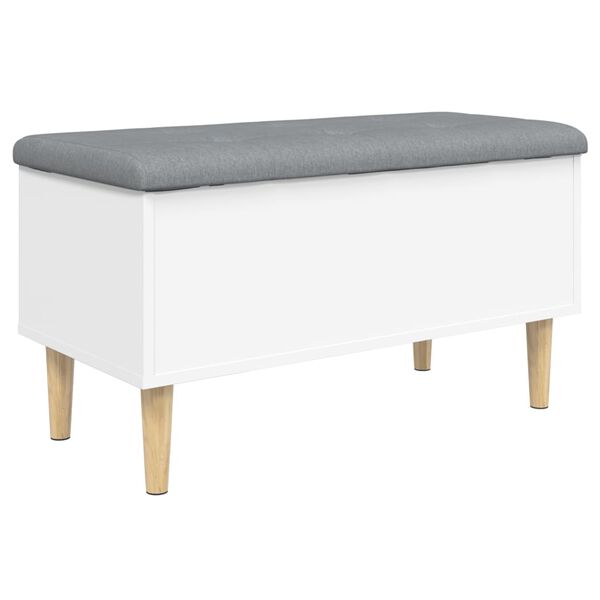 vidaXL Banc de rangement blanc 82x42x46 cm bois d'ing&eacute;nierie