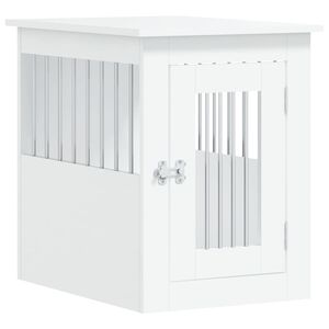vidaXL Meuble de cage pour chiens blanc 45x62x59 cm bois d'ing&eacute;nierie