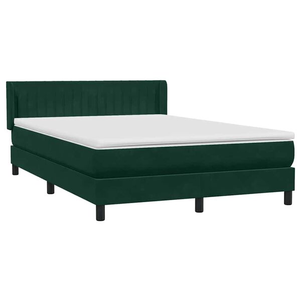 vidaXL Sommier &agrave; lattes de lit et matelas vert fonc&eacute; 160x210cm velours