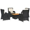 vidaXL Salon de jardin 5 pcs avec coussins Noir R&eacute;sine tress&eacute;e