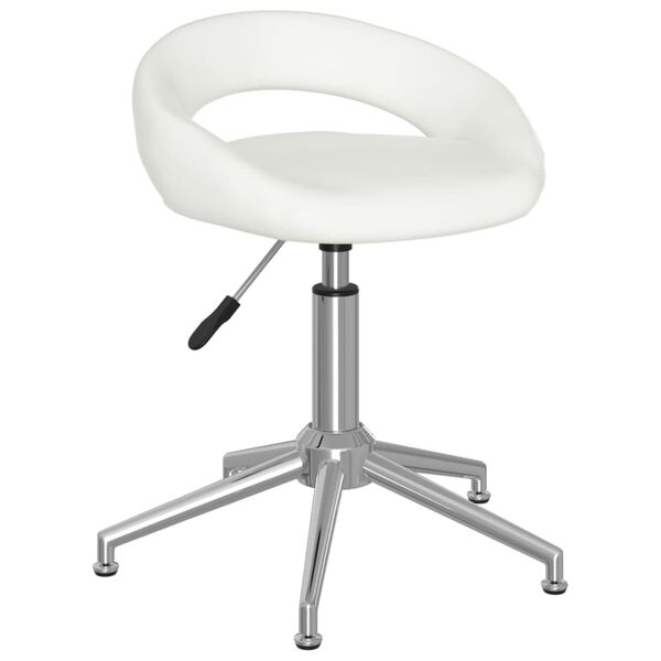 vidaXL Chaises pivotantes &agrave; manger lot de 2 blanc similicuir