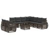 vidaXL Ensemble de canap&eacute; de jardin 10 pc Gris et Gris fonc&eacute; polyrotin