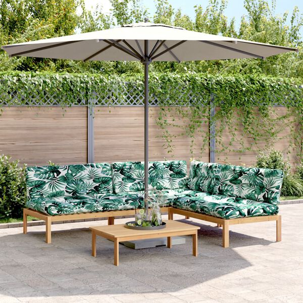 vidaXL Salon palette de jardin avec coussins 4pcs bois d'acacia massif