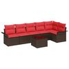 vidaXL Ensemble de canap&eacute; de jardin 7 pcs Marron polyrotin