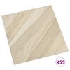 vidaXL Dalles de plancher autoadh&eacute;sives 55 pcs PVC 5,11 m&sup2; beige ray&eacute;