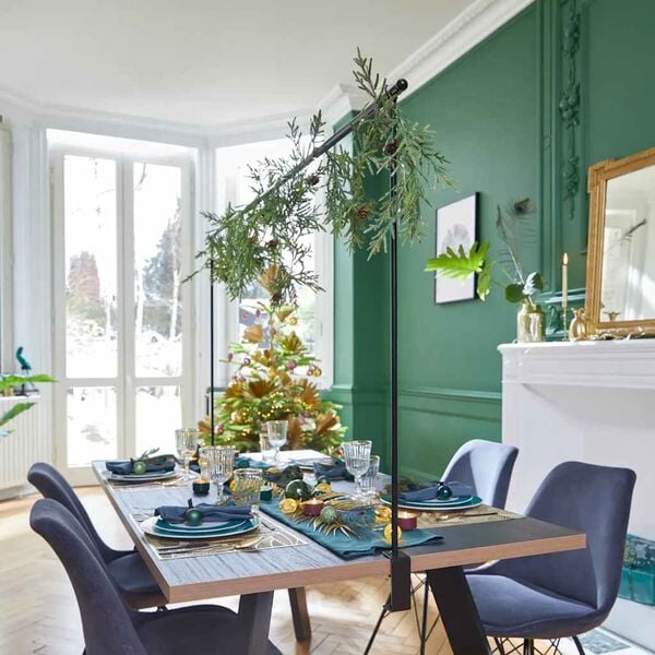 ProGarden Tige de table d&eacute;corative avec pince de table M&eacute;tal Noir