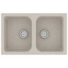 vidaXL &Eacute;vier de cuisine Beige 76 x 48 x 30 cm Quartz et r&eacute;sine