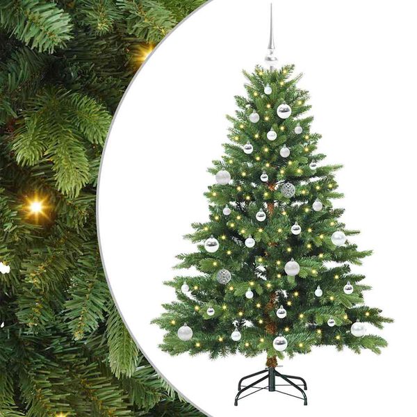 vidaXL Sapin de No&euml;l artificiel avec 150 LED Vert 150 cm PE et PVC