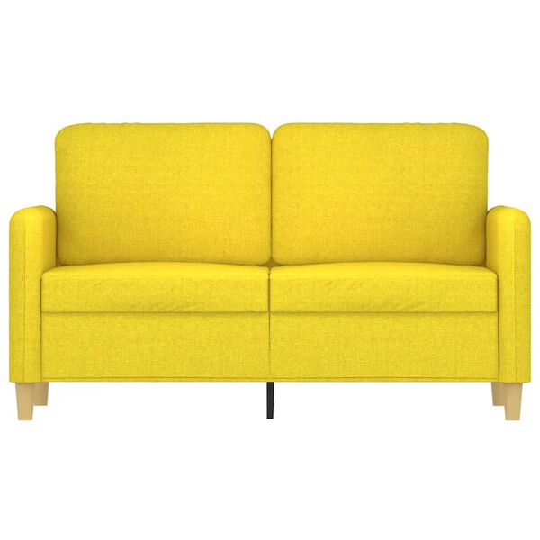 vidaXL Canap&eacute; &agrave; 2 places Jaune clair 120 cm Tissu