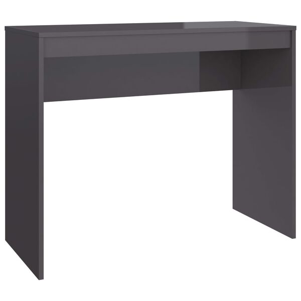 vidaXL Bureau Gris brillant 90x40x72 cm Bois d'ingénierie