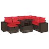 vidaXL Ensemble de canap&eacute; de jardin 8 pcs avec coussins marron