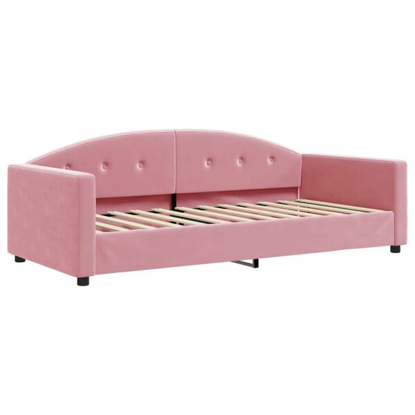 vidaXL Lit de jour avec matelas rose 90x200 cm velours