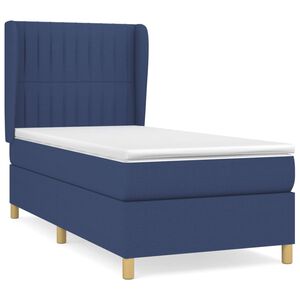 vidaXL Sommier &agrave; lattes de lit avec matelas Bleu 80x200 cm Tissu