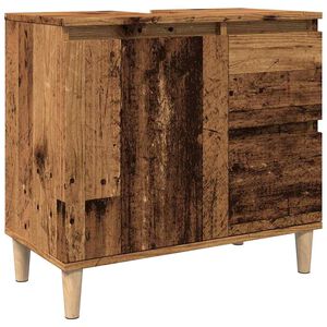 vidaXL Armoire lavabo vieux bois 65x33x60 cm bois d'ing&eacute;nierie