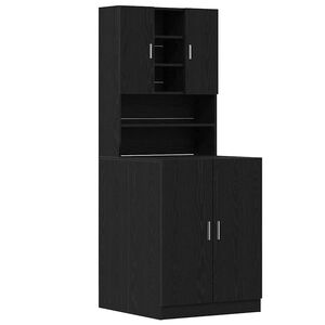 vidaXL Cabinet pour lave-linge 2 pcs Ch&ecirc;ne noir 70,5 x 71,5 x 181,5 cm