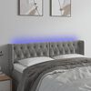 vidaXL T&ecirc;te de lit &agrave; LED Gris clair 147x16x78/88 cm Velours