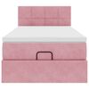 vidaXL Cadre de lit ottoman avec matelas rose 80x200 cm velours