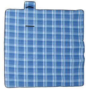 vidaXL Couverture de pique-nique pliable carreaux bleu 200x200 cm