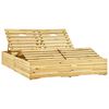 vidaXL Chaise longue double et coussins vert Bois de pin imprégné