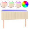 vidaXL T&ecirc;te de lit &agrave; LED Cr&egrave;me 144x5x78/88 cm Tissu