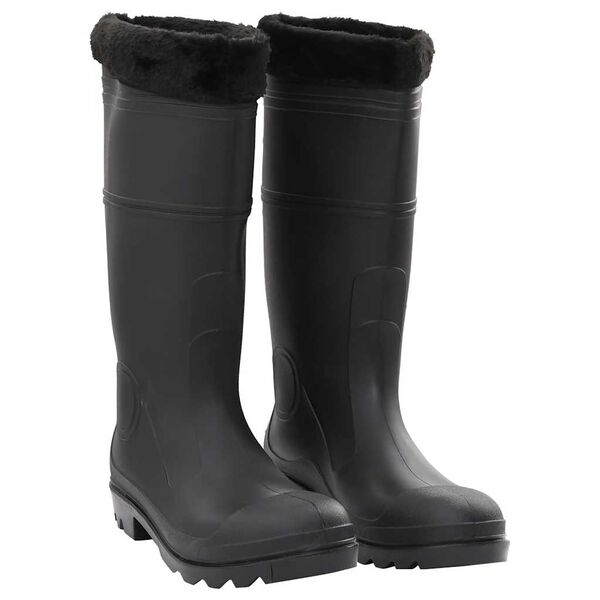 vidaXL Bottes de pluie avec chaussettes amovibles noir taille 45 PVC