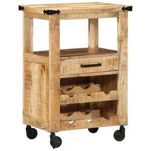 vidaXL Chariot de cuisine Marron 55 x 40 x 80 cm Bois de mangue massif