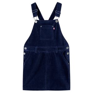 Robe salopette pour enfants velours côtelé bleu marine 116