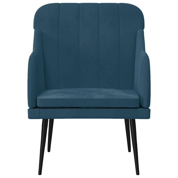 vidaXL Fauteuil Bleu 63x76x80 cm Velours