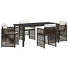 vidaXL Ensemble de salle &agrave; manger pour jardin 5 pcs Marron