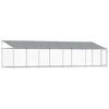 vidaXL Cage pour chien avec toit et porte gris 8x2x2 m acier galvanis&eacute;