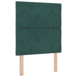 vidaXL T&ecirc;te de lit LED Vert fonc&eacute; 80 cm Velours