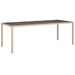 vidaXL Table de jardin pour repas Beige 250 x 100 x 75 cm polyrotin