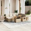 vidaXL Salon de jardin avec coussins 8 pcs beige r&eacute;sine tress&eacute;e