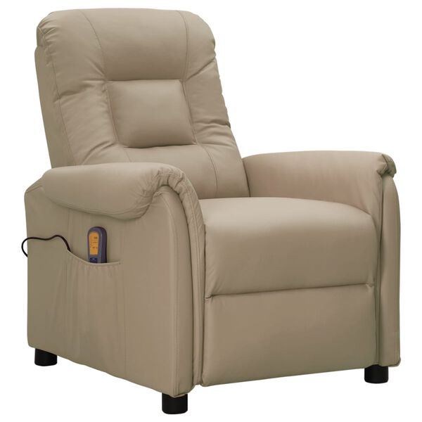 vidaXL Fauteuil de massage Cappuccino Similicuir