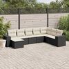 vidaXL Salon de jardin 8 pcs avec coussins noir r&eacute;sine tress&eacute;e