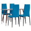 vidaXL Ensemble de salle &agrave; manger 5 pcs Similicuir Bleu marine