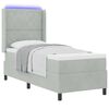 vidaXL Lit &agrave; ressorts avec matelas Gris clair 80 x 200 cm Velours