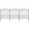 vidaXL Cl&ocirc;ture de jardin avec dessus en forme de lance en acier 537 x 200 cm Noir