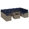 vidaXL Ensemble de canap&eacute; de jardin 10 pc Gris Poly rotin