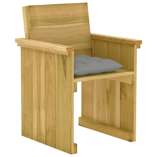 vidaXL Ensemble &agrave; manger de jardin 5 pcs avec coussins pin impr&eacute;gn&eacute;