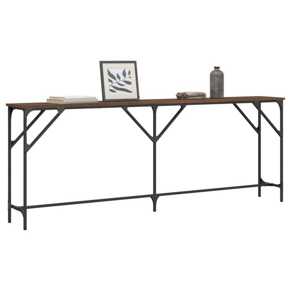 vidaXL Table console chêne marron 200x29x75 cm bois d'ingénierie