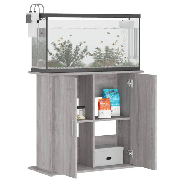 vidaXL Support pour aquarium sonoma gris 81x36x73 cm bois d'ingénierie