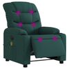 vidaXL Fauteuil de massage inclinable &eacute;lectrique Vert fonc&eacute; Tissu