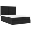 VidaXL Cadre de lit ottoman avec matelas noir 140x200 cm tissu