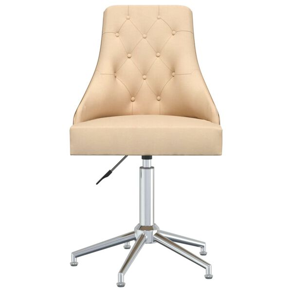 vidaXL Chaise pivotante de bureau Cr&egrave;me Tissu